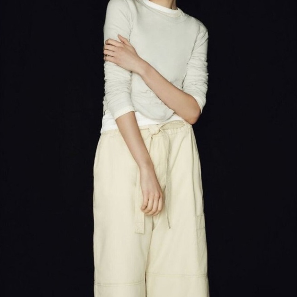 Anthropologie Maeve Wide-Leg Utility Culottes Pants. Size: L Color: Tan